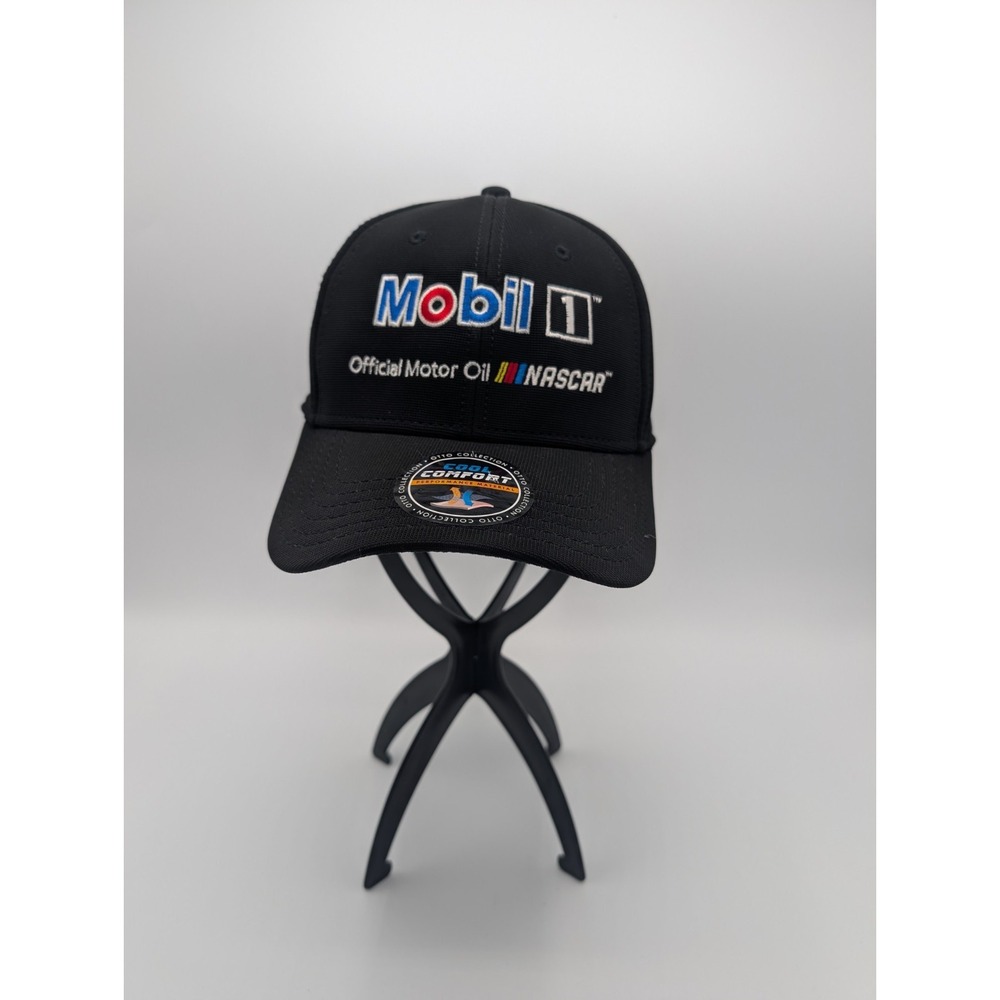 Mobil 1 Motor Oil Nascar Black Hat Black Cap Hat Adjustable Hat Black Adult Hat